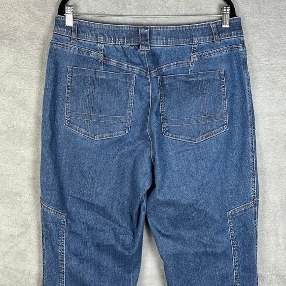 Democracy Ab-Technology Jeans Womens 16 Blue Straight Stretch Pockets Cropped - Picture 4 of 13